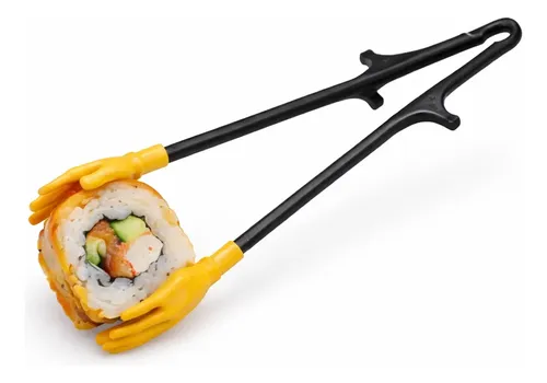 Mãozinha de hashi (Palitos Lanches Sushi Hashi Fácil Mãozinha Divertido Suporte Amarelo)
