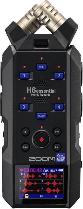 Gravador Zoom H6essential (Gravador de Áudio Portátil Zoom H6essential (6 faixas, 32-bit float))