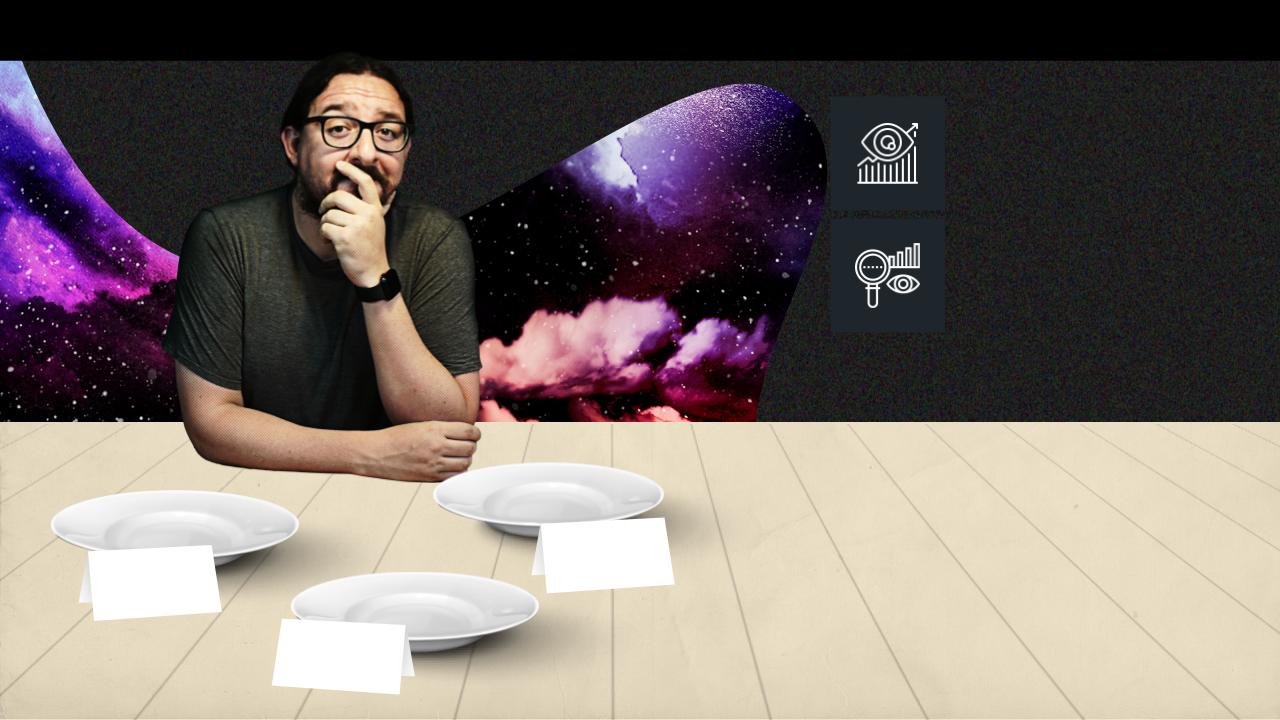 Braian Rizzo pensativo à mesa com pratos trazendo os logos do YouTube, Instagram e TikTok
